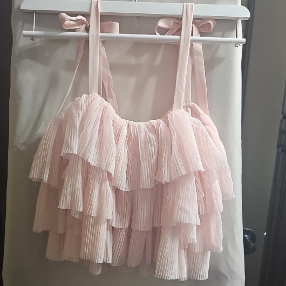 Blu Pepper Pink Ruffle Blouse - Picture 4 of 4